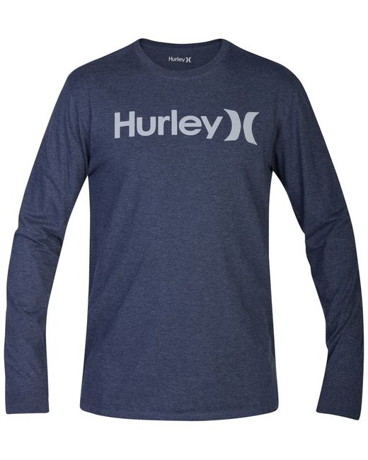  Hurley  Logo print Long  sleeve  T shirt  in Blue for Men 